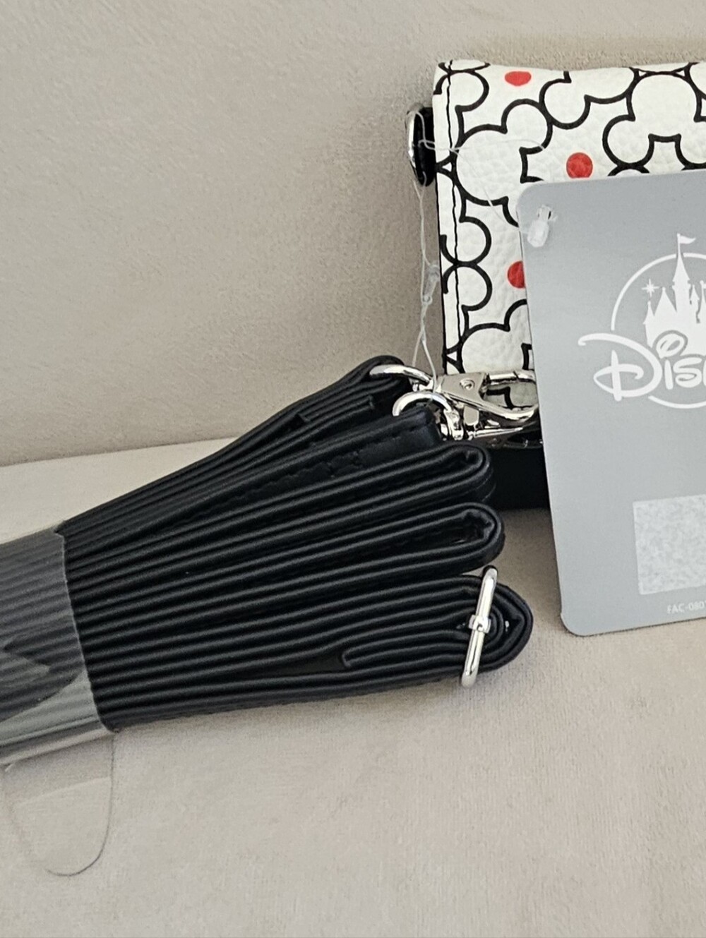 NEW Disney Parks Mickey Mouse Icon Crossbody/Wristlet. The strap is removable.